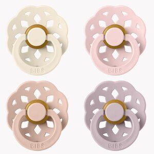 BIBS Pacifier Boheme Latex 4pk - Ivory/Blush/Blossom/Dusky Lilac, Size 1 NWT